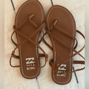 Billabong flat brown sandal. Size 6. Like new